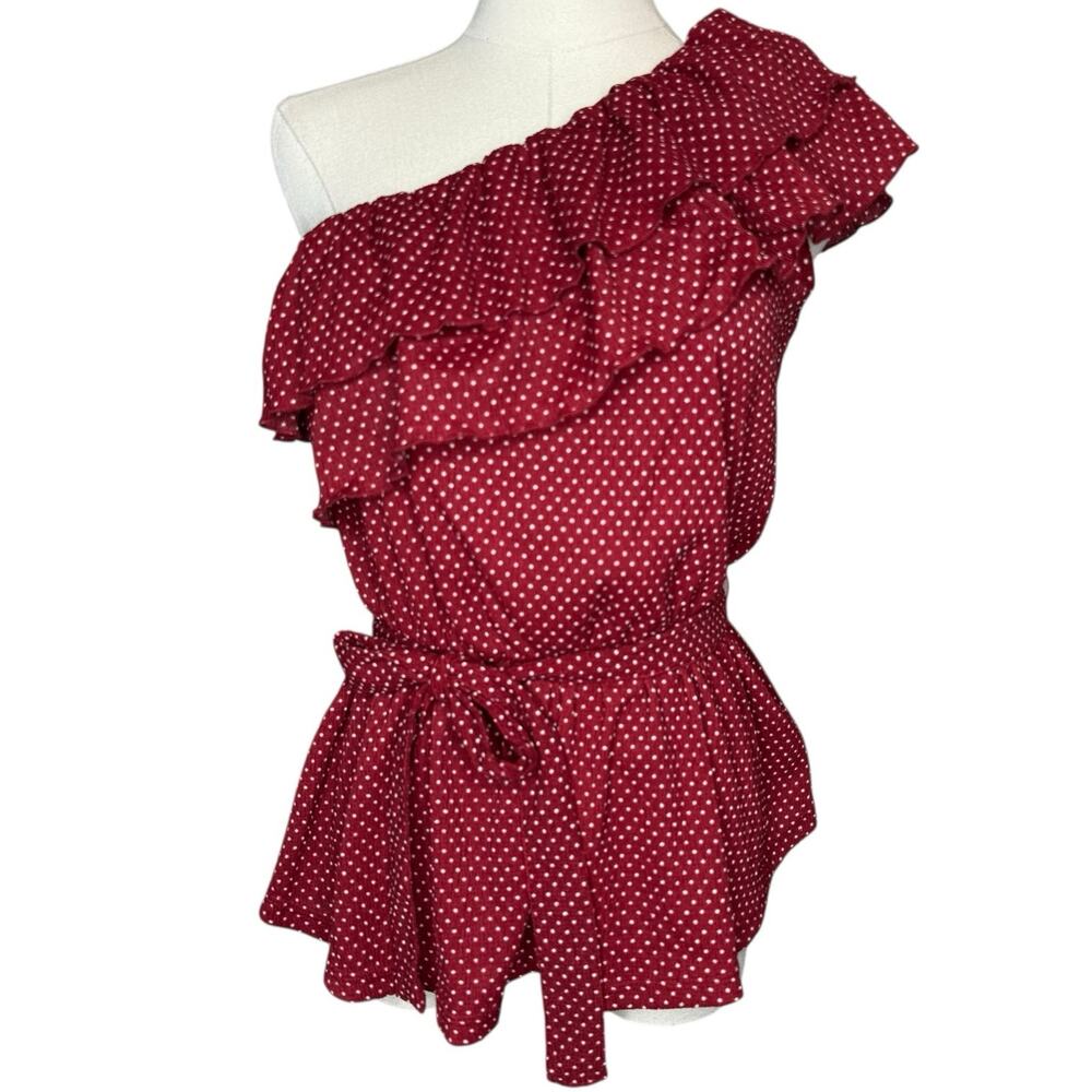 Maeve by Anthropologie Rita Ruffle‎ One-Shoulder Top size Small
